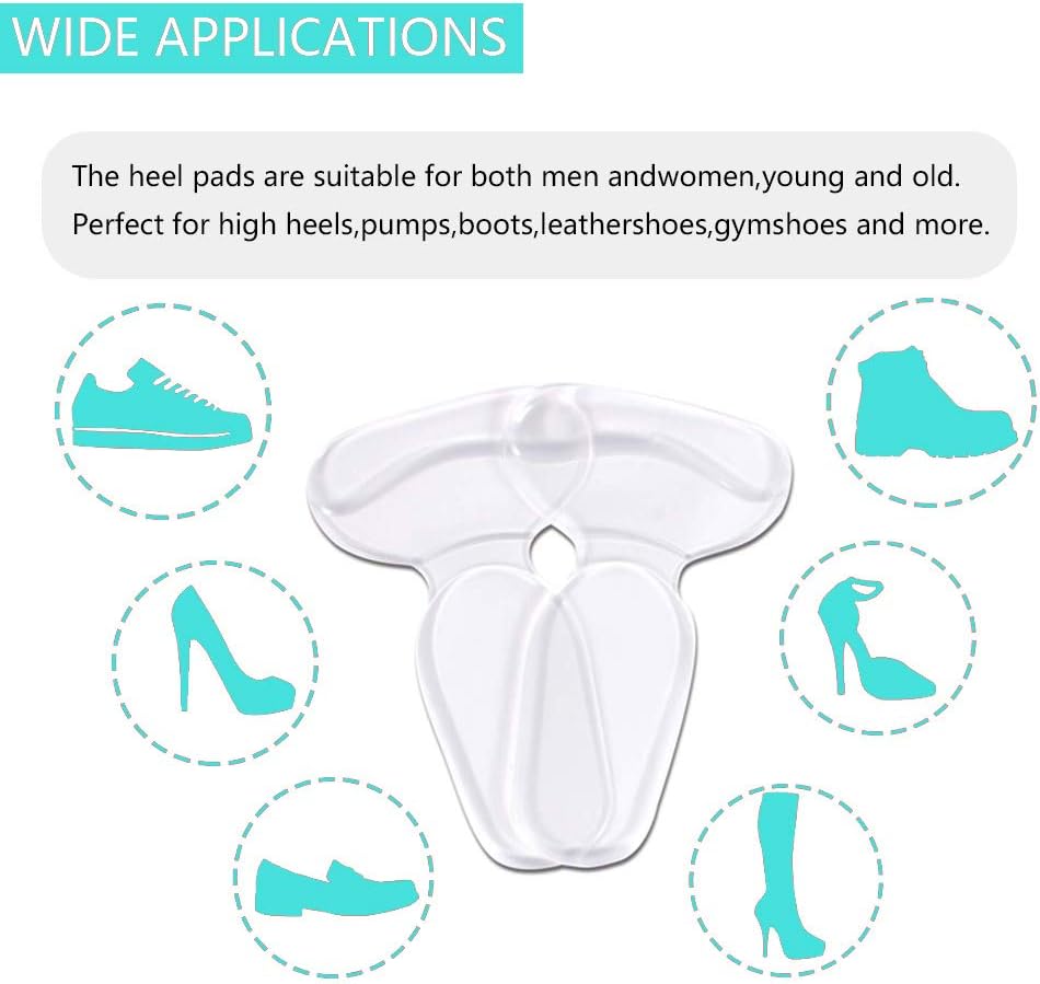 Heel Cushion Inserts, Heel Grips Shoe Pads for Womens Prevention Blister and Foot Protectors Anti Slip Back of Loose Heel Shoes for Women's High Heel Shoes Too Big (10 Pcs) (Beige+Black+Transparent) - Image 5